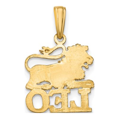 10K Yellow Gold Leo Zodiac Pendant – view 5