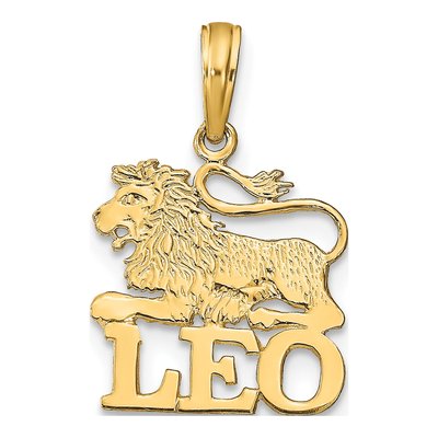10K Yellow Gold Leo Zodiac Pendant