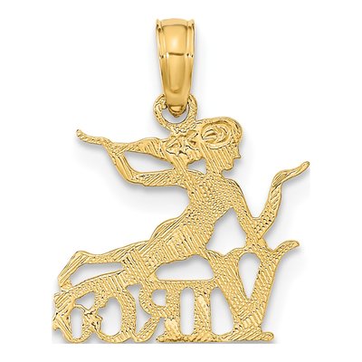 10K Yellow Gold Virgo Zodiac Pendant – view 4