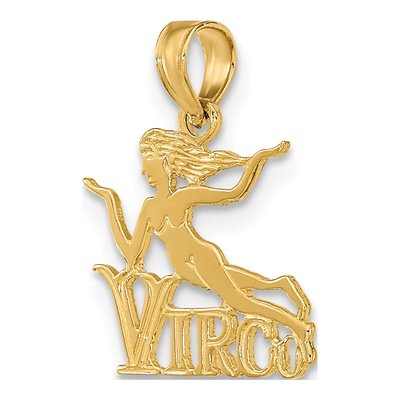 10K Yellow Gold Virgo Zodiac Pendant – view 5