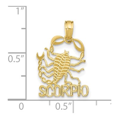 10K Yellow Gold Scorpio Zodiac Pendant – view 4