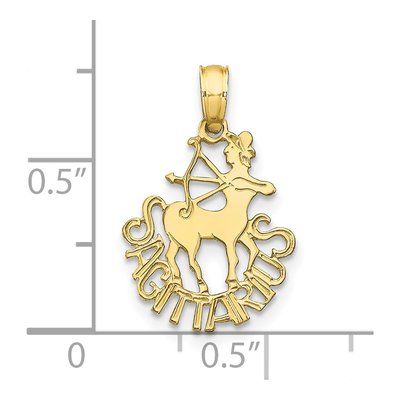 10K Yellow Gold Sagittarius Zodiac Charm – view 4