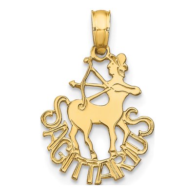 10K Yellow Gold Sagittarius Zodiac Charm