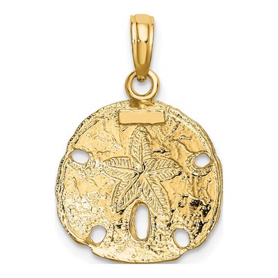 10K Yellow Gold Sand Dollar Charm – view 5