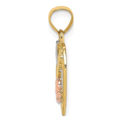 10K Two-Tone Gold Grandma Heart Number 1 Pendant – view 3