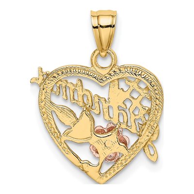 10K Two-Tone Gold Grandma Heart Number 1 Pendant – view 5