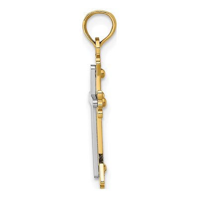 10K Two-Tone Gold Cross Pendant – view 3