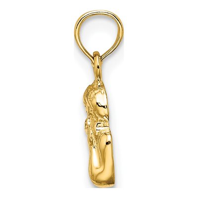 10K Yellow Gold Angel Resting on Elbow Charm – view 3