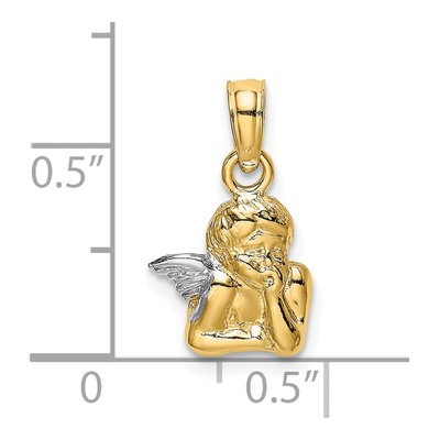 10K Yellow Gold Angel Resting on Elbow Charm – view 4