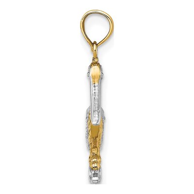 10K Yellow Gold Small 3D Standing Pelican Charm – view 3