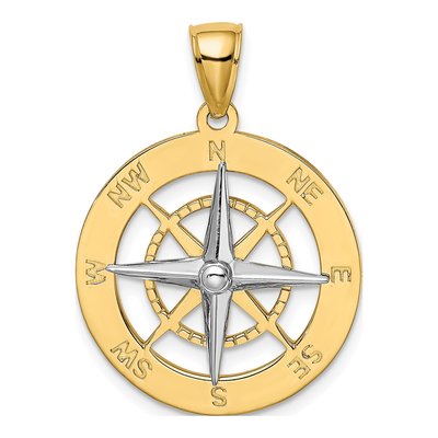 10K Yellow Gold Nautical Compass Charm