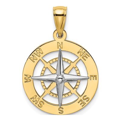 10K Yellow Gold Nautical Compass Charm