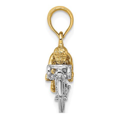 10K Yellow Gold Bicycle Rider 3D Charm – view 3