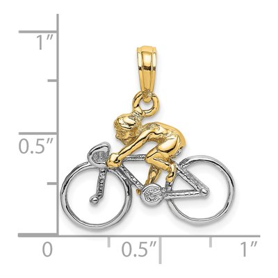 10K Yellow Gold Bicycle Rider 3D Charm – view 4