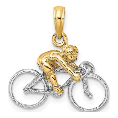 10K Yellow Gold Bicycle Rider 3D Charm – view 5