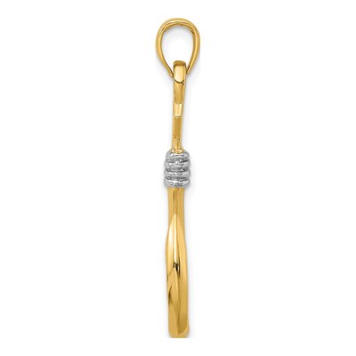 10K Yellow Gold Fish Hook Rope Pendant – view 3