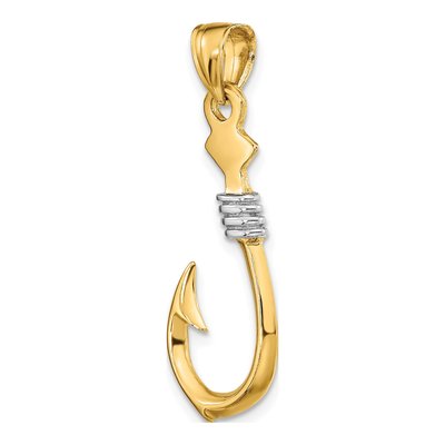 10K Yellow Gold Fish Hook Rope Pendant – view 6
