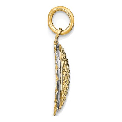 10K Yellow Gold Sunflower Detail Pendant – view 3