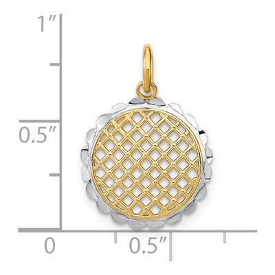 10K Yellow Gold Sunflower Detail Pendant – view 4