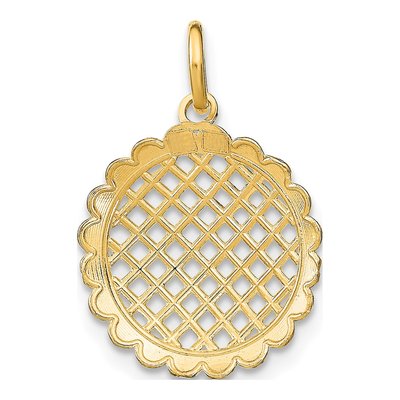 10K Yellow Gold Sunflower Detail Pendant – view 5