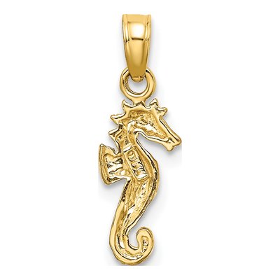 10K Yellow Gold Seahorse Charm – view 5