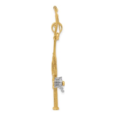 10K Yellow Gold Fishing Pole Pendant – view 3
