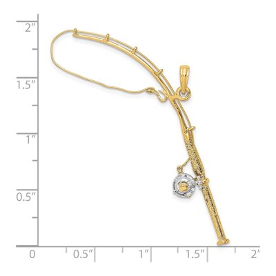 10K Yellow Gold Fishing Pole Pendant – view 4