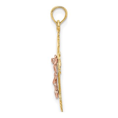 10K Two-Tone Gold Crucifix Pendant – view 3