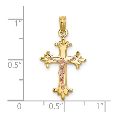 10K Two-Tone Gold Crucifix Pendant – view 4