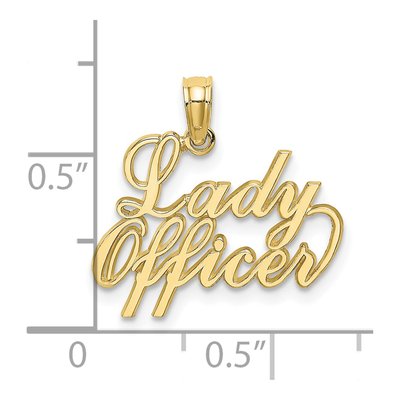 10K Yellow Gold Officer Script Charm – view 4
