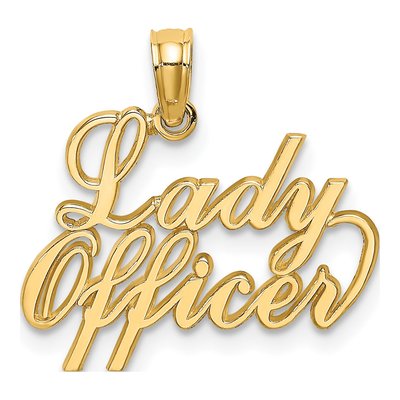 10K Yellow Gold Officer Script Charm