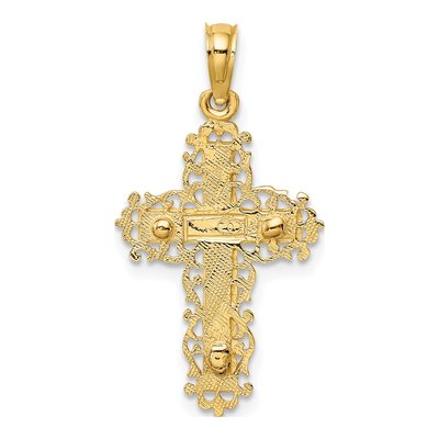 10K Two-Tone Gold Crucifix Charm – view 4