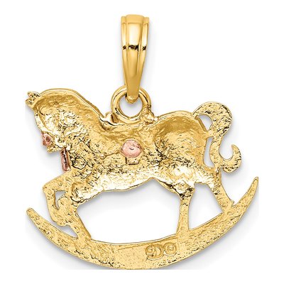 10K Two-Tone Gold Rocking Horse Pendant – view 5