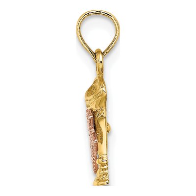 10K Two-Tone Communion Cup Cross Pendant – view 3