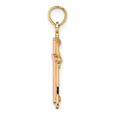 10K Two-Tone Gold Cross Pendant – view 3