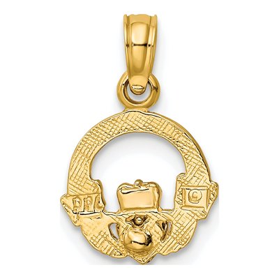 10K Two-Tone Gold Claddagh Heart Pendant – view 5