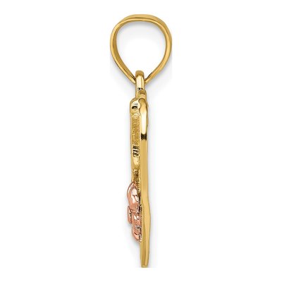 10K Two-Tone Gold WIFE Heart Number 1 Pendant – view 3