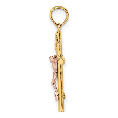 10K Two-Tone Gold Crucifix Pendant – view 3