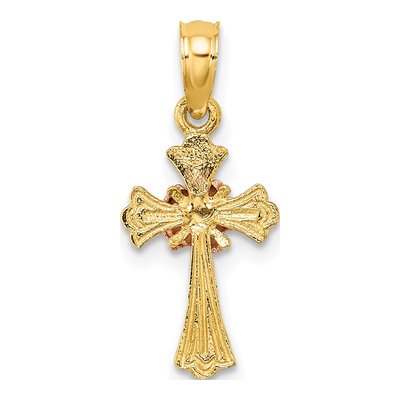 10K Two-Tone Gold Cross Charm – view 5