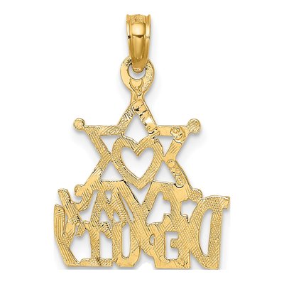 10K Yellow Gold I Heart My Sheriff Charm – view 5