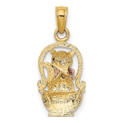 10K Two-Tone Gold Cat Basket Charm – view 5