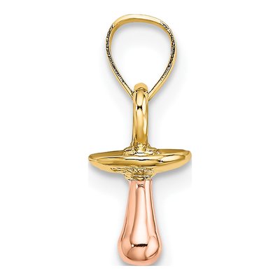 10K Two-Tone Gold 3D Pacifier Pendant – view 3