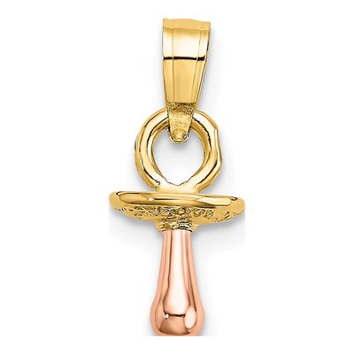 10K Two-Tone Gold 3D Pacifier Pendant – view 5
