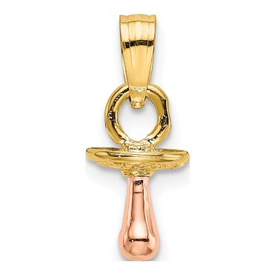 10K Two-Tone Gold 3D Pacifier Pendant