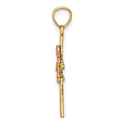 10K Two-Tone Gold Boy on Cross Pendant – view 3