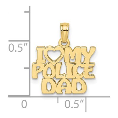 10K Yellow Gold I Heart My Police Dad Charm – view 4