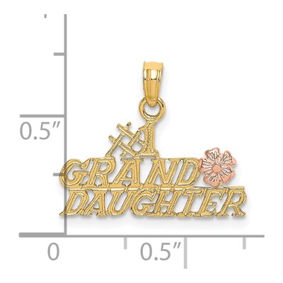 10K Two-Tone Gold Granddaughter Number 1 Pendant – view 4