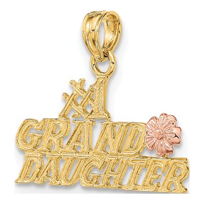 10K Two-Tone Gold Granddaughter Number 1 Pendant – view 6
