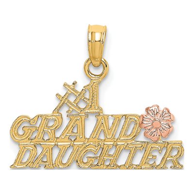 10K Two-Tone Gold Granddaughter Number 1 Pendant