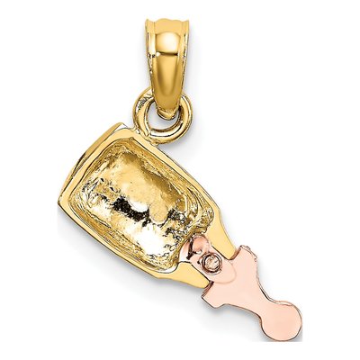 10K Two-Tone Gold Baby Bottle Pendant – view 5